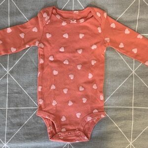 Carter's Coral Heart Print Bodysuit